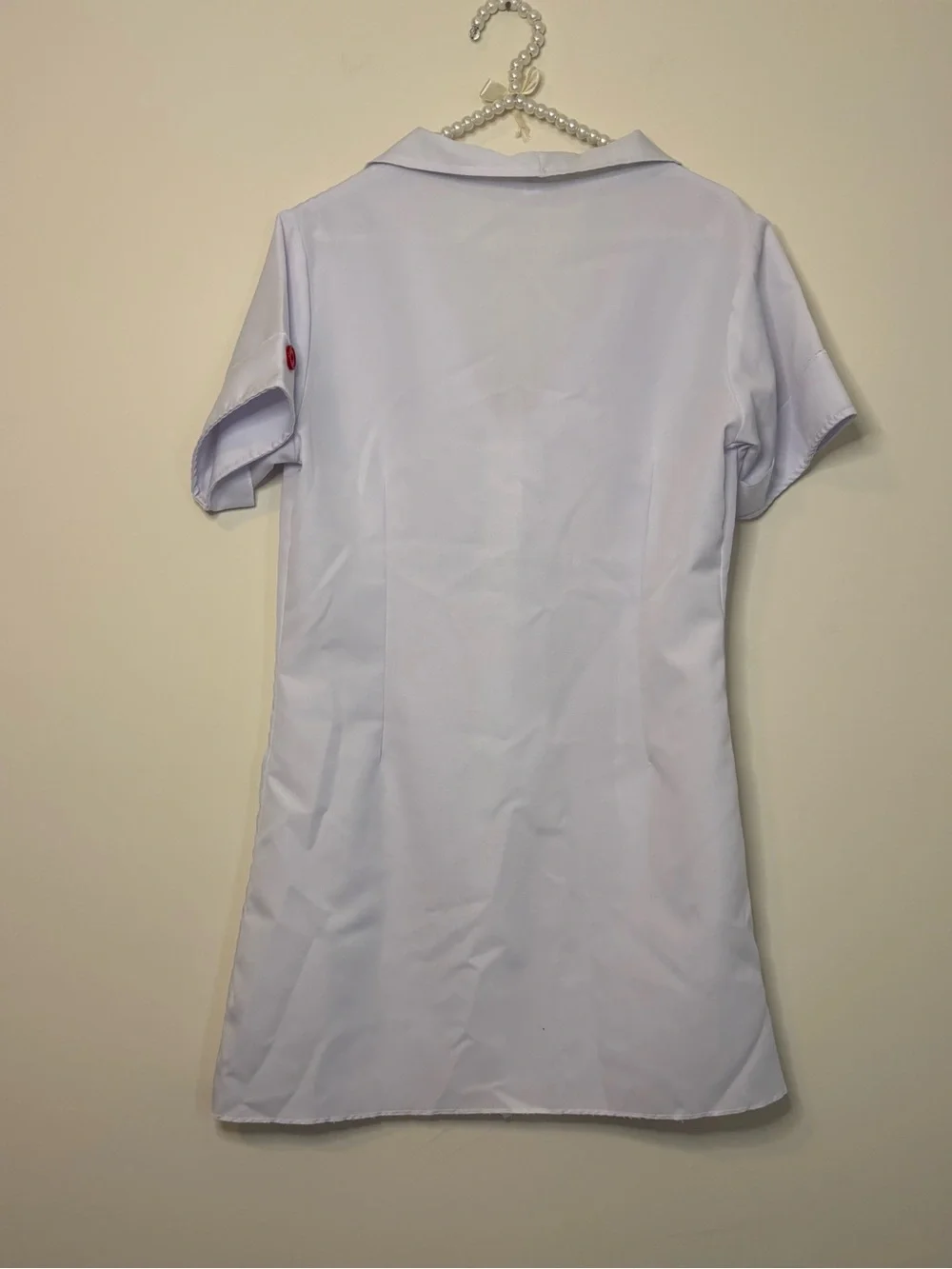 Halloween Women White Nurse Dress with Cap Costume Set